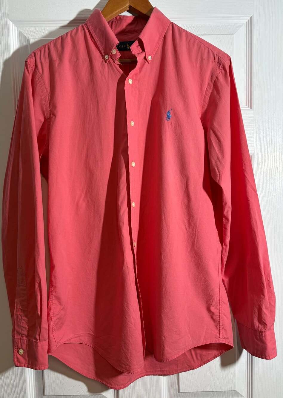 Ralph Lauren Oxford Button Down Shirt Size M Pink Long Sleeve